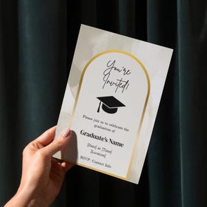 Modèle d'invitation de remise des diplômes modifiable | Invitation sur toile | Promotion 2025 | Téléchargement instantané | Invitation numérique à la remise des diplômes