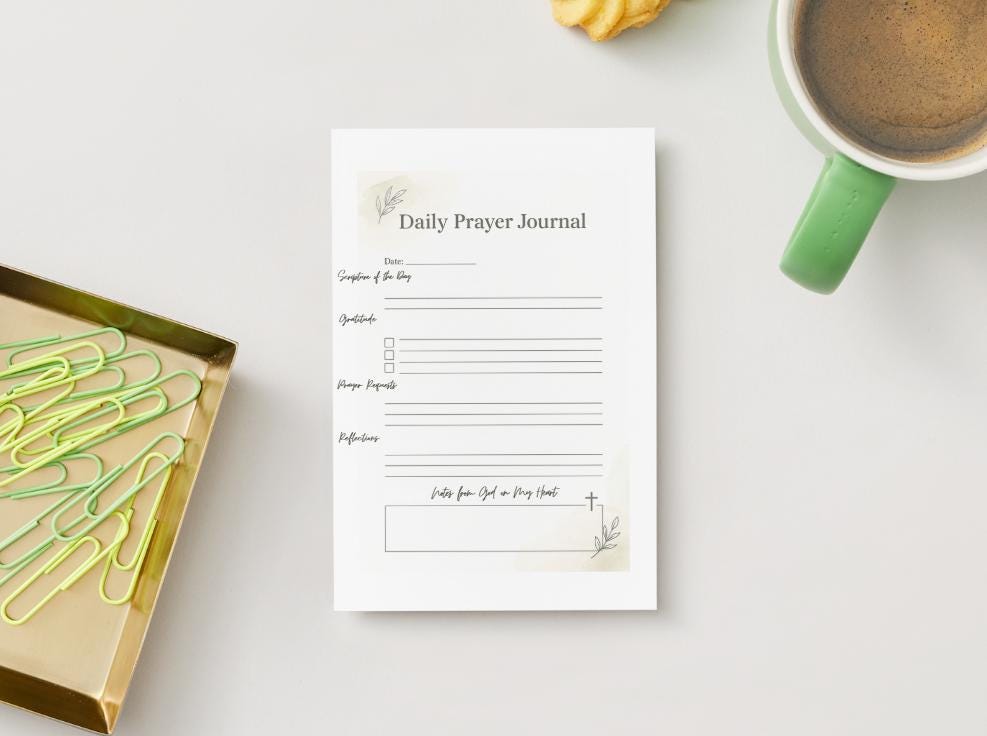Daily Prayer Journal Printable | Scripture & Gratitude (PDF) - Etsy