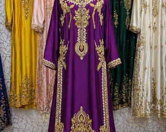 Pakistani hand Embroidered Bridal Dress, wedding Dress, Designer Wear Nikkah Dress, Custom Made to order, Long Kaftan Wedding Wear
