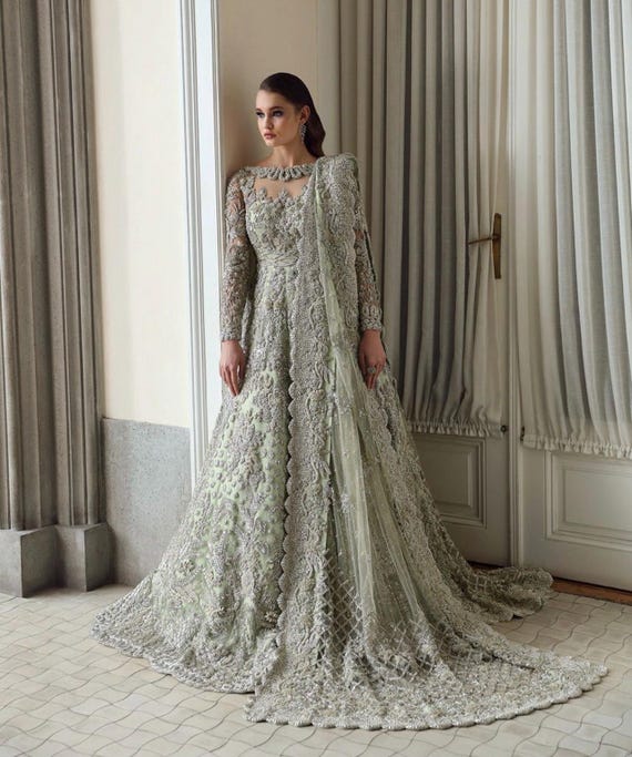 heavy formal dresses pakistani Formal Heavy Embroidered Chiffon Party Wear Dress – Best Price Online in  Pakistan main image 0