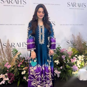 sachin and babi light blue dress 2 Piece Embroidered Dress  Sophiya's Collection