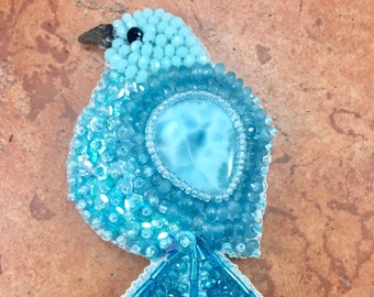 TUTORIAL for Bead Embroidered Bird Pin