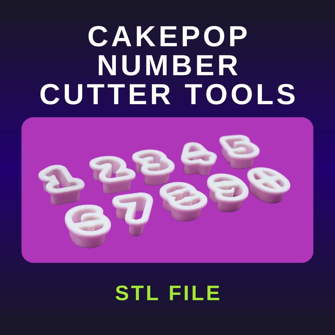 Mini Number Cutter Set: 3D Printed Fondant & Cookie Tool (digital File ...