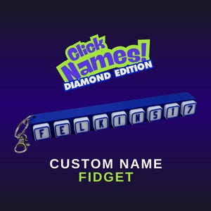 ClickNames – DIAMOND EDITION - Personalized 3D Printed Keycap Toy | Personalized Name Gift, Desk Fidget, Party Favor