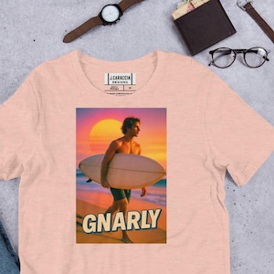 Unisex t-shirt gnarly, surfer, beach, California