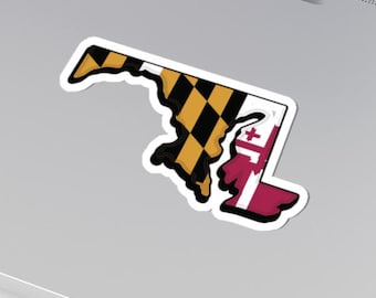 Maryland State Flag Sticker: Patriotic Vinyl Decal, Laptop Souvenir
