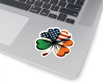 Shamrock USA Ireland Sticker: St. Patrick's Day Vinyl Decal