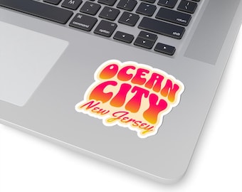 Ocean City New Jersey Aufkleber: Retro Beach Vibes, Laptop Aufkleber