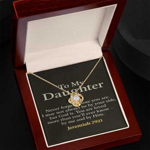 An meine Tochter Halskette mit christlicher Nachrichtenkarte - Jeremia 29: 11 - Geburtstag, Abschlussfeier, Glaubensgeschenk von Vater oder Mutter