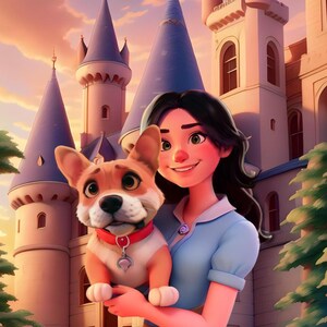 Custom Pixar-Style Cartoon Portrait | Personalized Digital Artwork of Couples, Families & Pets | Unique Gift Illustration