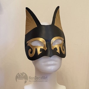 Cat Goddess Bast Egyptian Costume Mask Handmade Art Home Decor Halloween Cosplay Accessory image 6