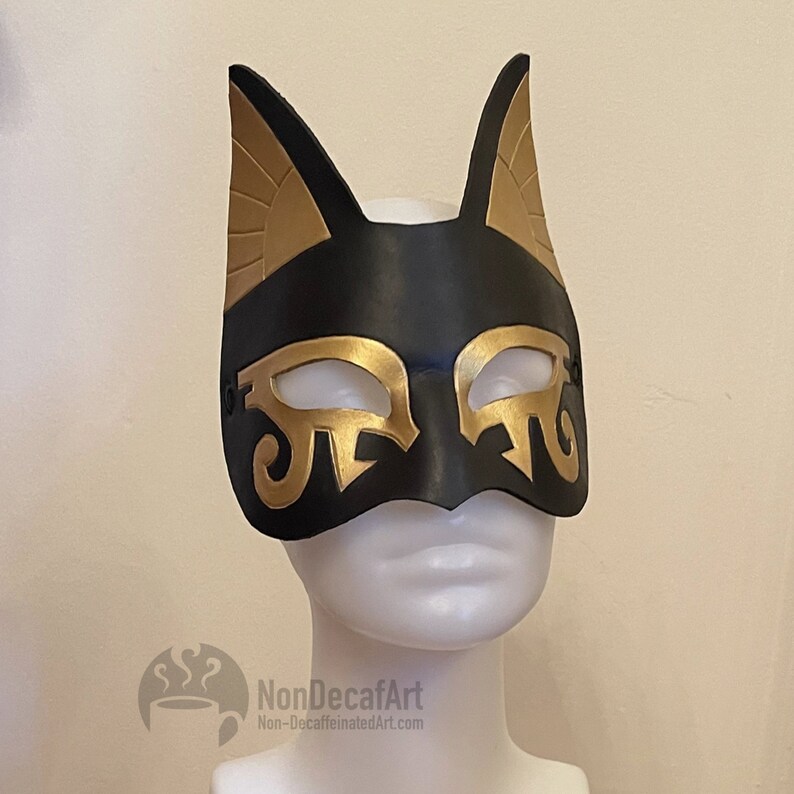 Cat Goddess Bast Egyptian Costume Mask Handmade Art Home Decor Halloween Cosplay Accessory image 6