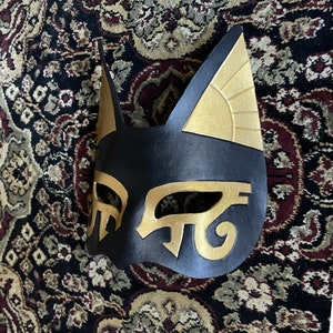 Cat Goddess Bast Egyptian Costume Mask Handmade Art Home Decor Halloween Cosplay Accessory image 10
