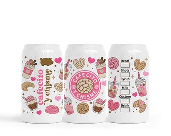 Pink, Cafe Y Chisme Cup 16 oz, Stainless Steel Coffee Cup, Pink Gift for Her, Fun Girly Iced Coffee Cup, Coffee Lover Tumbler, Cute Coffee