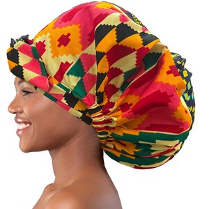 Handmade Satin Sleep Bonnet: African Print Hair Wrap, Anti-Frizz