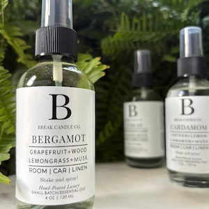 Kamer- en linnenspray etherische olie bergamot: hotelgeur, natuurlijke huisgeur