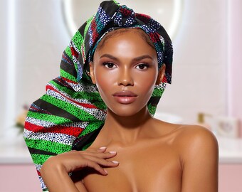 Gorro largo con forro de satén: gorro protector para dormir con trenzas y rastas