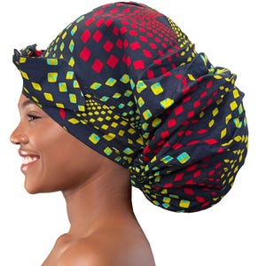 Handmade Satin Lined Sleep Bonnet: African Print Hair Wrap