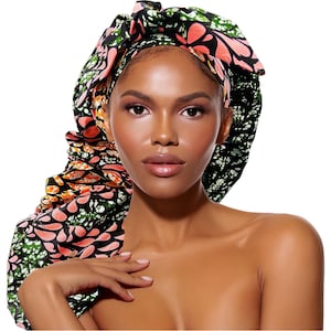 Handmade Satin-Lined Sleep Bonnet: Extra Long Protective Hair Wrap