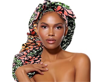 Handmade Satin-Lined Sleep Bonnet: Extra Long Protective Hair Wrap