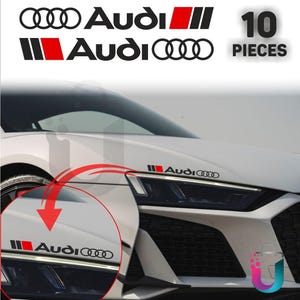 Premium Audi S Line Racing Decals-10 Piece Vinyl Sticker Set| High Performance Car Graphics | OEM Style Sport Emblems | 5 Color options