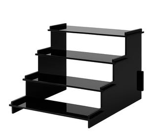 Suporte elegante para exposição em acrílico preto com 4 níveis – perfeito para cupcakes, Funko Pops, perfumes, maquiagem, suporte para exposição e muito mais!