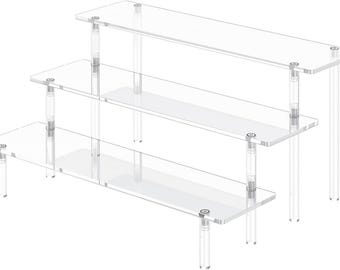 Acrylic Display Stands, 3-Tier Perfume Organizer, Clear Cupcake Stand, Large Figurine Shelves, Dessert Stands for Parties. Party Decorations