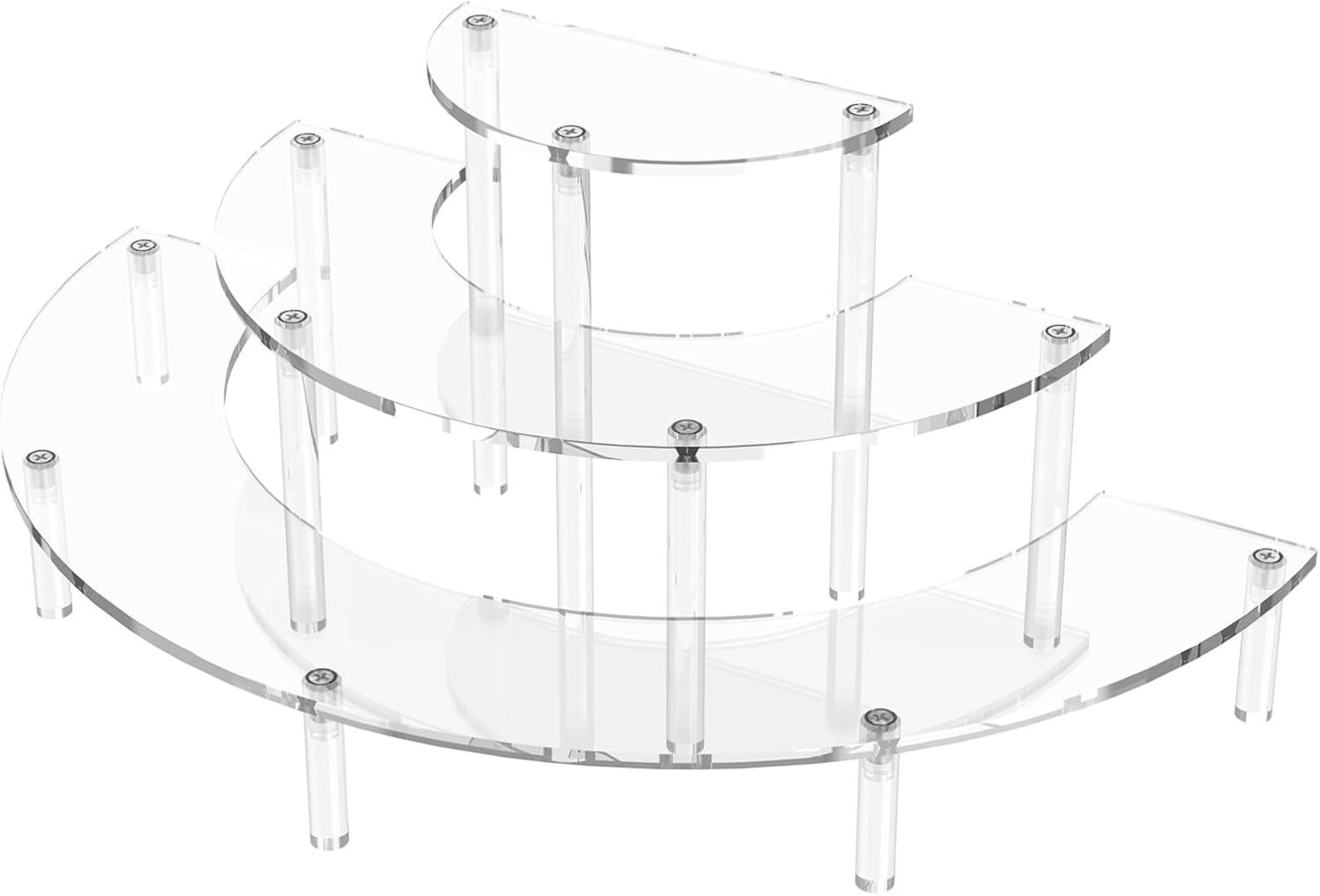 Acrylic Display Stands 3Tier Perfume Organizer Clear Cupcake Stand Large Figurine Shelves Dessert Stands for Parties Party Decorations