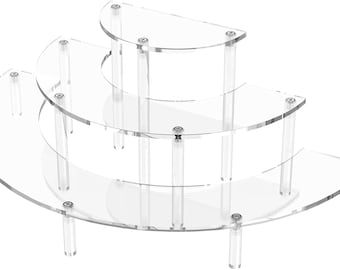 Acrylic Display Stands, 3-Tier Perfume Organizer, Clear Cupcake Stand, Large Figurine Shelves, Dessert Stands for Parties. Party Decorations