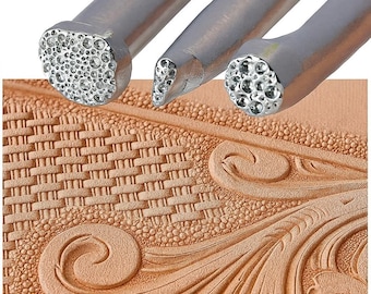 Leather Stamps Set, 3 Pack Stamping Tools for Craft Working, DIY Leather Carving Embossing Punch Tools for Handmade Leather Craft Supplies