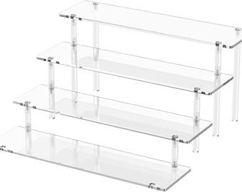 Acrylic Display Stands, 4-Tier Perfume Organizer, Clear Cupcake Stand, Large Figurine Shelves, Dessert Stands for Parties. Party Decorations