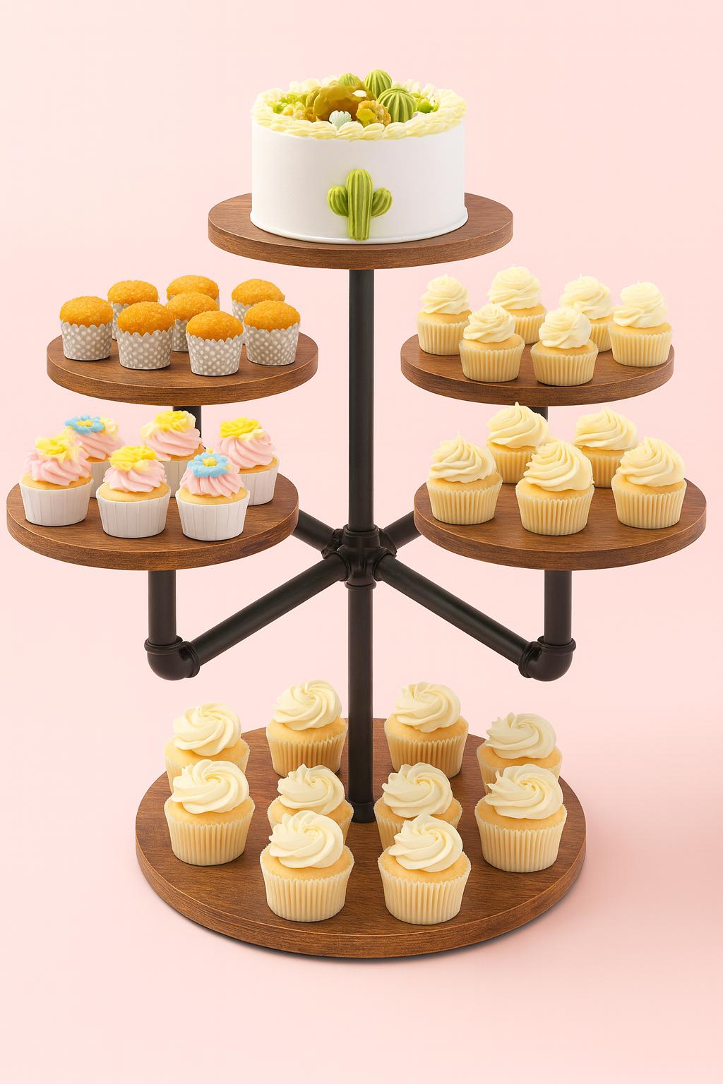 Tiered Wood Cake Stand