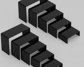 Black Acrylic Display Risers Set – Shoe Risers, Retail Display Stand, Cupcake Stand, Dessert Table Riser, Party & Event Decoration