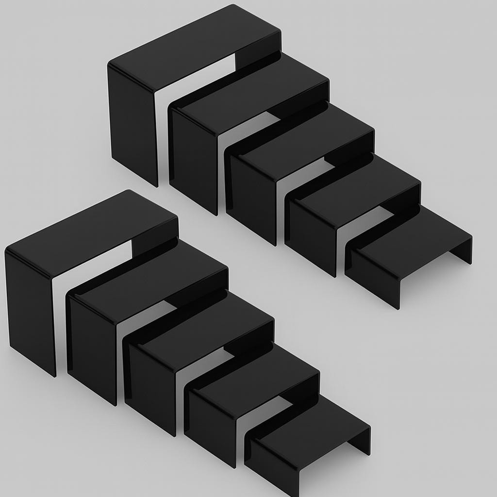 Shoe Display Riser Black Acrylic Display Risers Set – Shoe Risers, Retail Display Stand ...