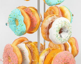 Acrylic Tree Shaped Donut Stand (For 24 donuts),Donut Wall Stand, Reusable Donut Display Rack for Party Decorations Shower Birthday Party