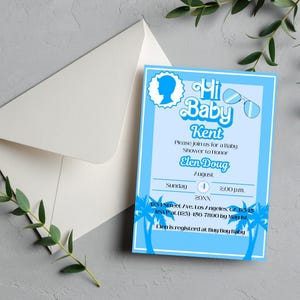 Hi Baby Ken Baby Shower Invitation | Editable Baby Shower Party Invite | Baby Shower Invitation For Boy