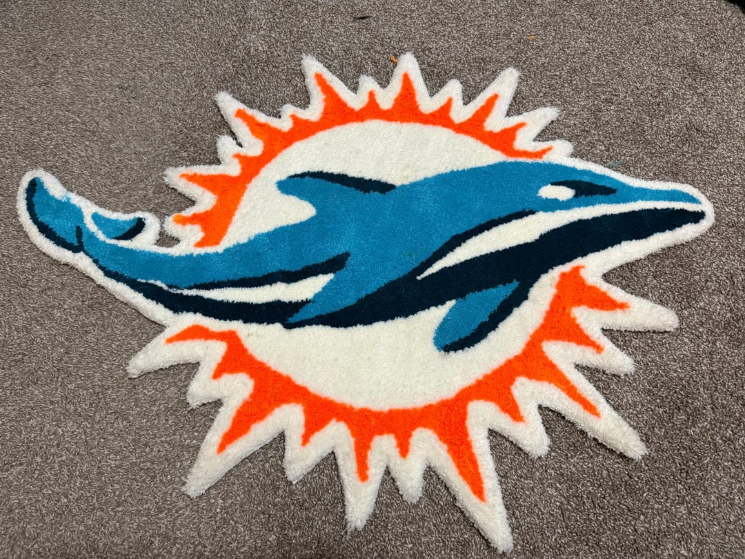 Miami Dolphin Rug Miami Dolphins Custom Tufted Rug - Etsy