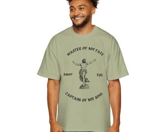 Invictus Poem Shirt, Stoic Quote, Master of My Fate, William Henley, Philosophical Tee, Oversized Casual Shirt, Inspirational Gift