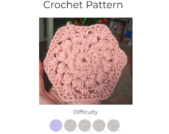 Crochet Hexagon Motif Pattern Digital PDF Pattern | Beginner Crochet Pattern | Blanket Motif Pattern