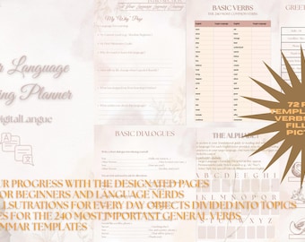 Language Learning Planner: Beginner-Friendly Study Templates (PDF Download)
