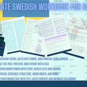Engaging Swedish Language Practice Book | Intermediate Level | A2-B1 Proficiency | Svenska Språk Workbook | SFI