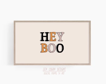 Frame TV Art File, Halloween Frame TV Art, Boo, Neutral Halloween, Fall Art