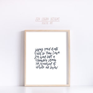 Jesus paid it all, digital download, christian art print