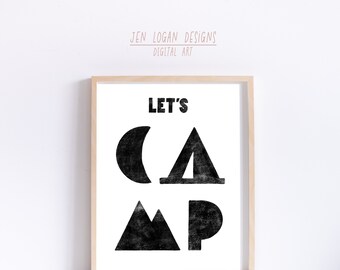 Let's CAMP, digital download, art print