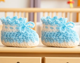 Crochet Baby Booties Pattern | Newborn Crochet Shoes PDF | Instant Download