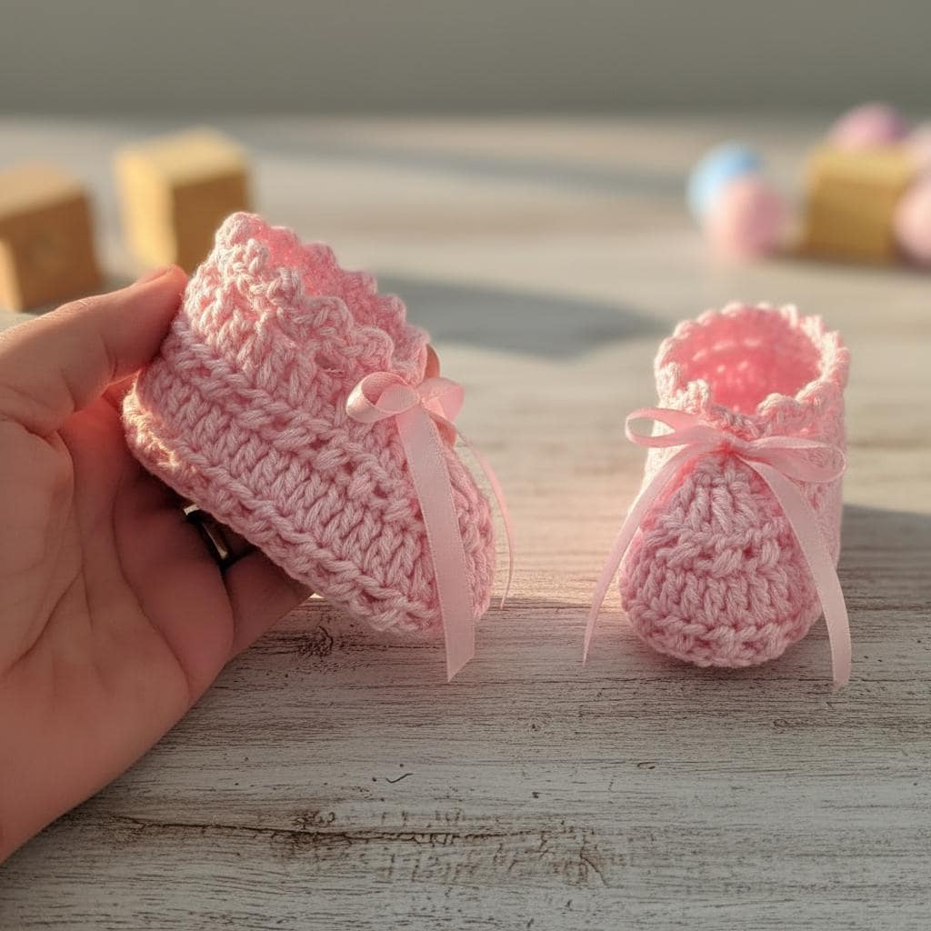 Baby Pink Crochet Booties Pattern | Newborn 0-3 Months PDF | Instant ...
