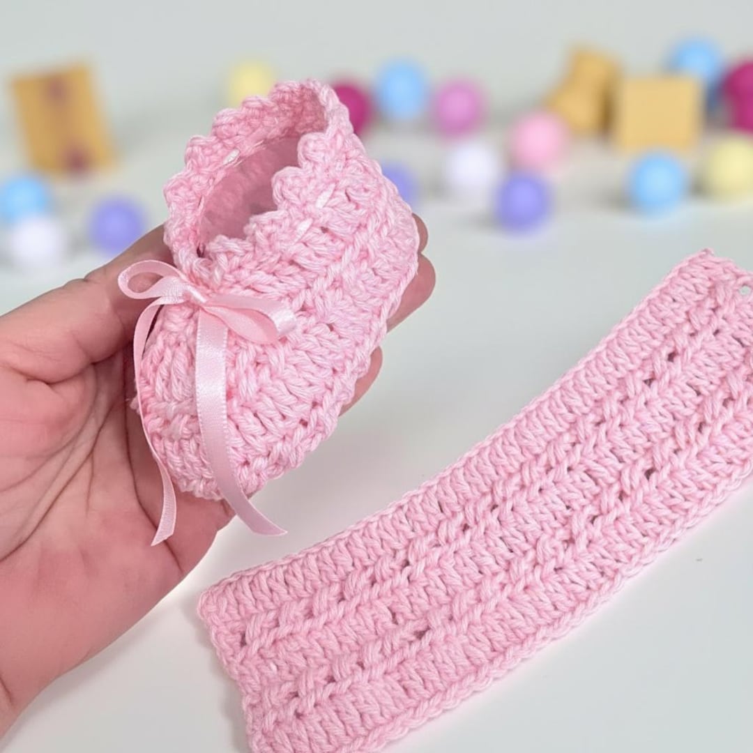 Baby Pink Crochet Booties Pattern | Newborn 0-3 Months PDF | Instant ...