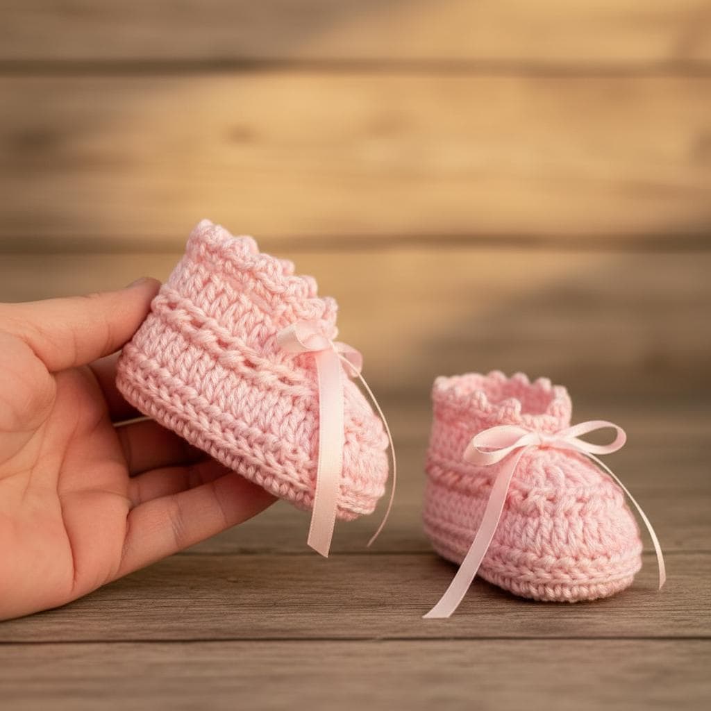 Baby Pink Crochet Booties Pattern | Newborn 0-3 Months PDF | Instant ...