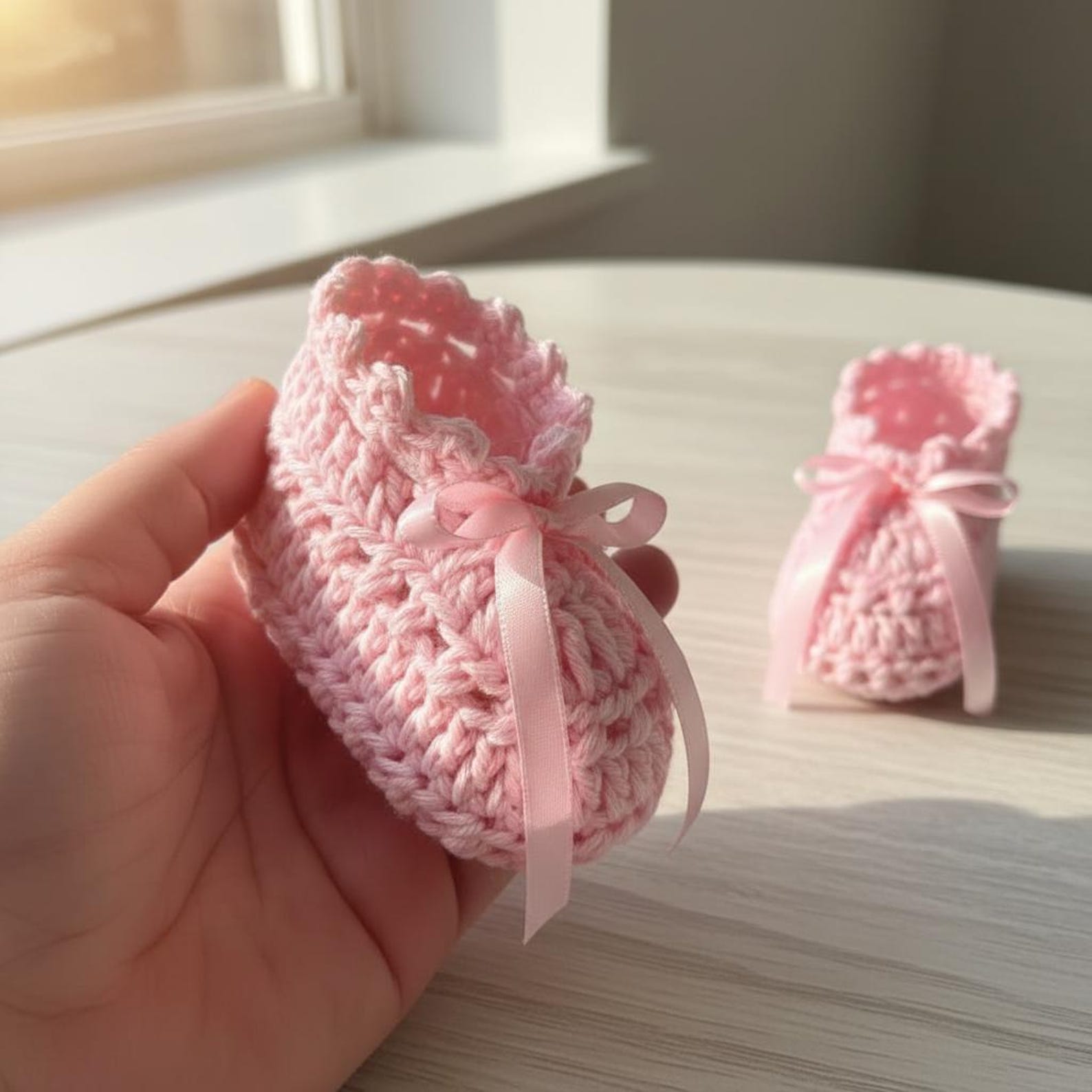 Baby Pink Crochet Booties Pattern | Newborn 0-3 Months PDF | Instant ...