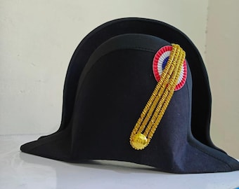 Felted Wool Napoleonic Bicorn Hat: Prussian General Officer Style